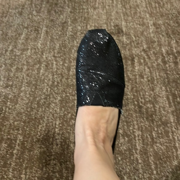 Black Glitter Toms - Picture 2 of 8